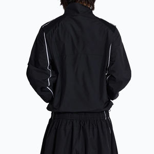 Veste réfléchissante streetwear avec fermeture éclair, ensemble de survêtement avec bande latérale, coupe-vent, logo personnalisé, survêtement pour homme - Product Image 4