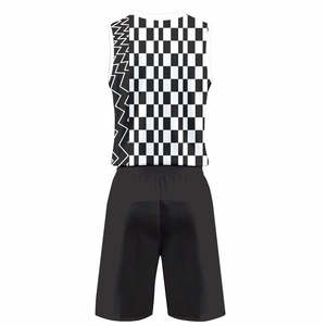 Ensembles de basket-ball réversibles personnalisés unisexes, sublimation, blanc, bleu, rouge, noir, design uniforme pour adultes - Product Image 4