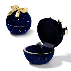 Vintage Handmade Elegant Fabric Leather <b>Ring</b> <b>Box</b>-Jeulia Round Gypsophila Bow-Knot Jewelry Gift <b>Box</b> - Product Image 1