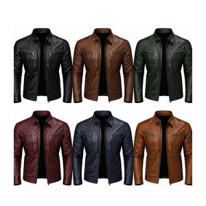 Chaqueta de Cuero para Hombre, Nueva Moda, Chaqueta de Cuero Cortavientos, Gran Venta - Product Image 4