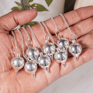 Péndulos de Plata y Latón al por Mayor, con Bolas de Cristal Pulido, Ágata y Piedras Preciosas, para Feng Shui y Decoración Ecológica - Product Image 1