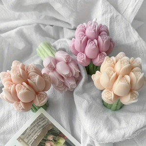 3D khuôn Tulip bó hoa Silicone khuôn nến thơm, <span class=keywords><strong>l</strong></span>àm bằng tay, thích hợp cho ngày của mẹ và Ngày Valentine trang trí nội thất - Product Image 3