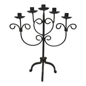 Wrought Iron Metal 5-Arm Black Finished Eco-Friendly Handmade <b>Candelabra</b> for Wedding Christmas Party Home Decor - Product Image 5