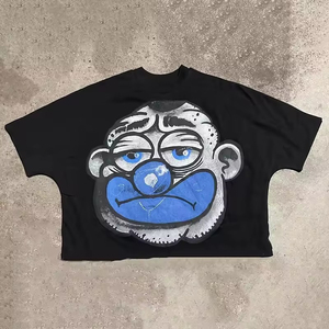Camiseta de corte con dobladillo crudo en caja en blanco para hombre, ropa de calle, camiseta recortada de gran tamaño con hombros descubiertos y ajuste cuadrado para hombre - Product Image 4