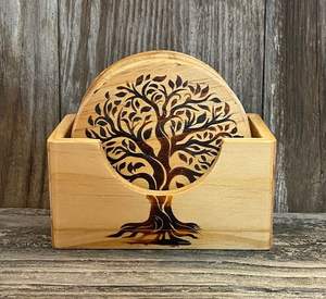 HOME <b>COASTERS</b> HOT Selling Cheese Board New Style Customized <b>Wooden</b> <b>Coasters</b> Set With <b>Coaster</b> Holder - Product Image 5