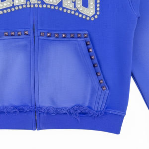 Alta calidad 100% algodón Sun Faded Hoodie Unisex Streetwear otoño personalizado equipo gráfico Logo Rhinestone a prueba de viento transpirable - Product Image 5