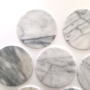 Posavasos de mármol redondo vintage decoración del hogar blanco y gris - Product Image 2