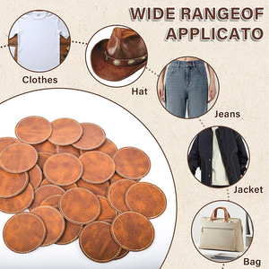 Etiquetas de parche de cuero real personalizadas para prendas y jeans Diseño de logotipo bordado - Product Image 3