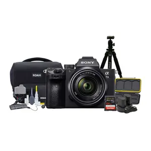 Mirrorless Digital Camera with 28-70mm OSS Lens Bundle, 60-Inch Tripod, Camera Bag, 64GB SD Card, Card Case and Reader, Battery