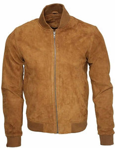 Chaqueta Bomber de Piel de Oveja para Hombre, Nueva Colección de Invierno, Diseño Sólido con Logotipo Frontal, Corte Ajustado, Casual, Ecológica, Resistente al Viento y Transpirable - Product Image 3