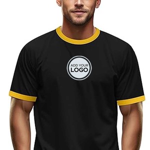 T-shirt Ringer Unisexe Personnalisé 100% Coton Coupe Slim Manches Courtes Haute Qualité - Product Image 6