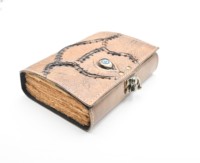 Cahier de notes en cuir véritable Journal d'Halloween Décorations Hocus Pocus Livre de sorts Décor Vintage Cahier de notes en cuir