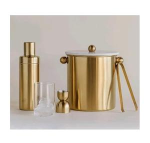 Cubos de hielo para bebidas de Metal con acabado dorado grande de diseño elegante para decoración de hogar y Bar, cubo de hielo hecho a mano - Product Image 5