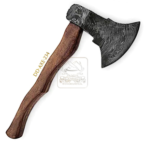 Wholesale Outdoor DD-AXE234 Viking <b>Style</b> Double Blade Damascus Steel Axe <b>Head</b> Wood Handle DIY Grade Camping Hatchet Forest Axe - Product Image 1