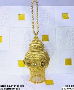 Sac à main de soirée en métal artisanal Craftstages International, sac à main de mariage, motif de cœur en perles à la mode, doublure en satin, fermeture à rabat - Product Image 3