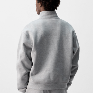 Vente en gros sweat pull personnalisé couleur taille gris 1/4 fermeture éclair pour hommes décontracté élégant classique pull & basiques sweats - Product Image 3