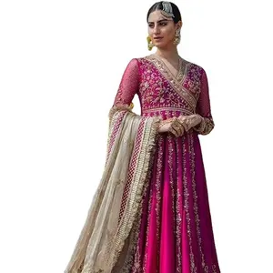Exclusives Wedding Lahenga Bollywood Fashion Bridal Lehenga Choli Gown For Women Anarkali Style Dresses 2023 al miglior prezzo INDIA