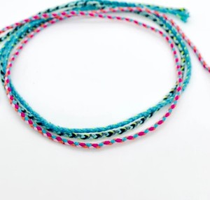 Colourful Cotton Surfer Anklet or <b>Bracelet</b>, Braided Surf Ankle <b>Bracelets</b>, <b>Boho</b> Jewellery - Product Image 2