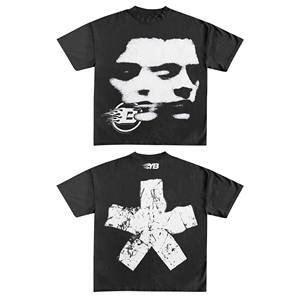 Impression numérique DTG personnalisée Lavage à l'acide T-shirt en microfibre 100% coton épais Boxy Fit surdimensionné Design de boîte vintage - Product Image 1