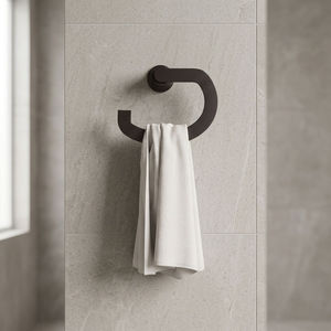 Matte <b>Black</b> Wall Mounted <b>Towel</b> Ring Zinc Alloy Hand <b>Towel</b> <b>Holder</b> Modern Bathroom Hotel - Product Image 2