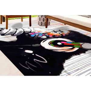 Alfombra Estampada: Alfombra Lavable a Máquina con Diseño de Mono Pensando de Banksy, Alfombra de Terciopelo - Product Image 4