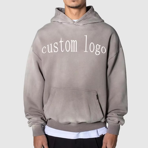 Custom Hoodies Men's Cotton Heavyweight Custom Printing Oversized Streetwear <b>Hoodie</b> Vintage Washed Hoodies <b>for</b> Men - Product Image 1