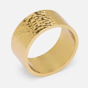 Anneaux de serviette en laiton élégants martelés or fini pour décor de table de dîner de mariage porte-serviettes ronds - Product Image 3