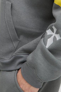 OEM personnalisé anthracite imprimé croisé surdimensionné Boxy fermeture éclair à travers sweats à capuche pour hommes coton mélangé nouveauté sweat à capuche pour homme - Product Image 6