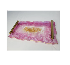 Plateau de service en résine de meilleure qualité Plateau de service en résine décoré à la maison pour restaurant et hôtel Taille personnalisée - Product Image 5