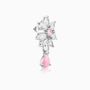 Pendientes de gota de moda de guirnalda de flores de plata - Product Image 4