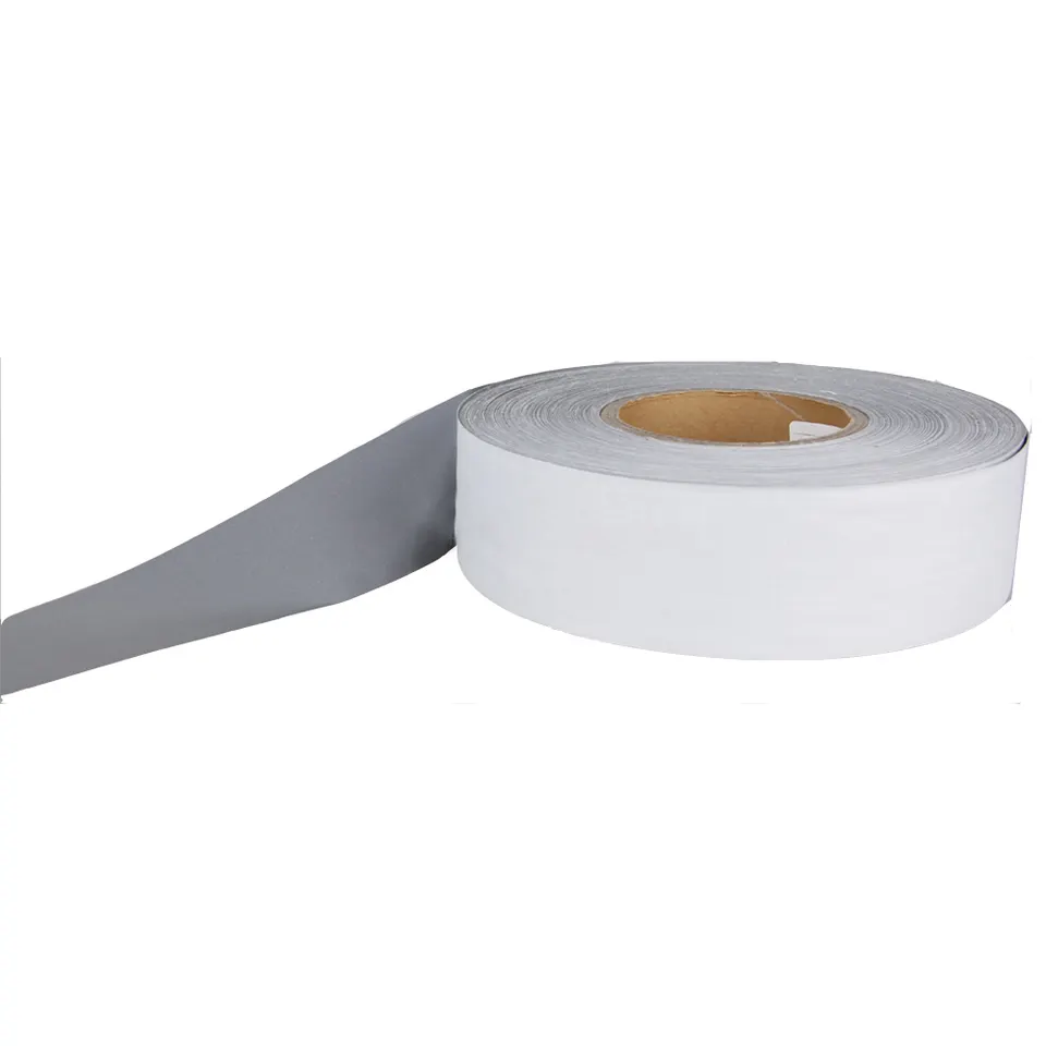 471-cinta reflectante de 5 cm de ancho para ropa de seguridad, tejido elástico de costura de poliéster, color gris plateado claro