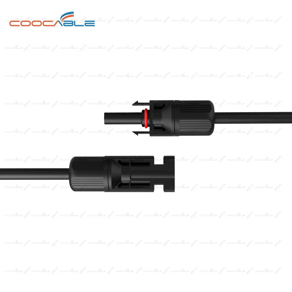 Kabel ekstensi surya standar Eropa XLPO/XLPE 1500V untuk panel surya langsung sisi Arus