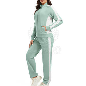Ensemble de survêtement pour femmes à la mode Tenue deux pièces en polyester pour la course et le salon Survêtements en polyester - Product Image 1