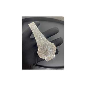 Montre Moissanite en verre à quartz carré de 42mm approuvée par testeur de diamants | Style d'affaires squelette glacé de luxe VVS - Product Image 2