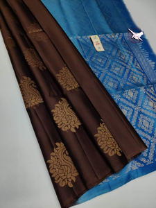 Pure Soft Kanchivaram Pethani Saree en soie élégant vêtements indiens et pakistanais - Product Image 6