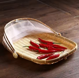 Natural Bamboo Eco-Friendly <b>Round</b> Serving Tray with <b>Cover</b>-Reusable Stylish & Practical for Everyday Kitchen Dining Entertaining - Product Image 5