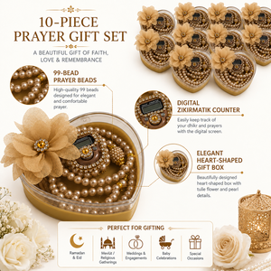 Set de Tasbih Digital Dorado con Contador, Caja de Mica en Forma de Corazón, Zikirmatic, Regalo Islámico para Bodas, Ramadán, Mevlut, Hajj, Umrah, con Empaque - Product Image 6