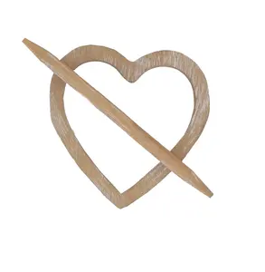 Wholesale Wood curtain tieback New product Popular design handmade for heart shape stick Wood tieback at cheap price