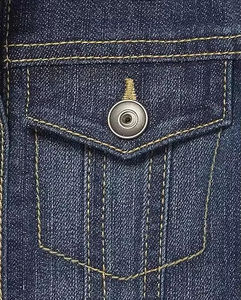 Veste en jean déchirée pour homme, streetwear, vêtement d'extérieur délavé, jean bleu, mode d'hiver, col montant chaud, logo frontal, décontracté - Product Image 2