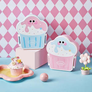 Boîte à bento japonaise sans BPA, mignonne en forme de crème glacée, avec compartiments chauffables, couvercle en plastique inclus, cuillère et fourchette pour bébé - Product Image 4