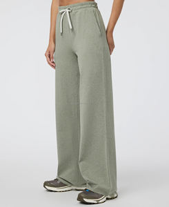 กางเกงผ้าฟลีซโอเวอร์ไซส์เอวกลางเอว100% ผ้าฝ้ายผ้าฟลีซโอเวอร์ไซส์สำหรับผู้หญิงขนาด XL สไตล์ลำลองกันน้ำสำหรับฤดูใบไม้ผลิ - Product Image 4