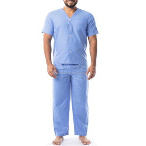 2025 hommes Premium 2 pièces peignoir ensemble de vêtements de nuit de haute qualité décontracté respirant à manches courtes poches confortable en gros - Product Image 1