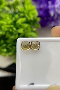 Paire de pierres précieuses tanzanite et zoisite jaunes naturelles Loupe en forme de coussin pour la fabrication de bijoux en vrac - Product Image 3