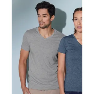 T-shirt personnalisé pour homme en tissu chiné pour la promotion de produits - Product Image 1