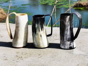 Authentic Eco-Friendly Viking Horn <b>Mug</b> Handmade Buffalo Horn Food Grade Medieval Style Religious Feng Shui Animal Beer <b>Mug</b> - Product Image 5