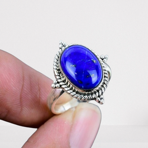 Classic Design Wedding Gift for Women 925 Sterling Silver Rhodium Lapis <b>Spinner</b> <b>Ring</b> Handmade Gemstone Excellent Quality Party - Product Image 1