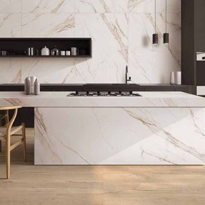 Carreaux de sol et murs intérieurs en porcelaine effet marbre blanc antique élégants 120x280 cm, ultra-minces 6 mm, sans joint, finition mate, luxe - Product Image 5