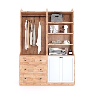 Moderno Armario Convertible de Madera de Caucho de 1.4m, Modelo TQA68034, Mueble de Dormitorio Plegable y Desmontable para el Hogar y Apartamentos - Product Image 1