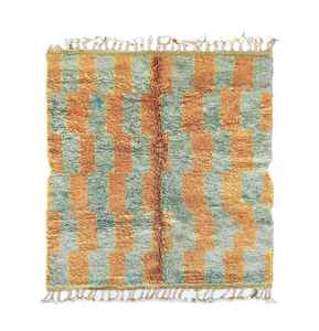 Tapis marocain côtelé moderne moelleux tufté imprimé de ferme tapis en laine marocaine en vrac - Product Image 6