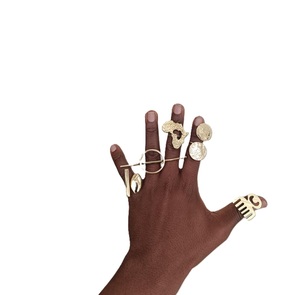 Anillos de dedo de latón minimalistas con estilo para uso diario, joyería, anillos de dedo de latón ajustables con ilustraciones tradicionales - Product Image 1